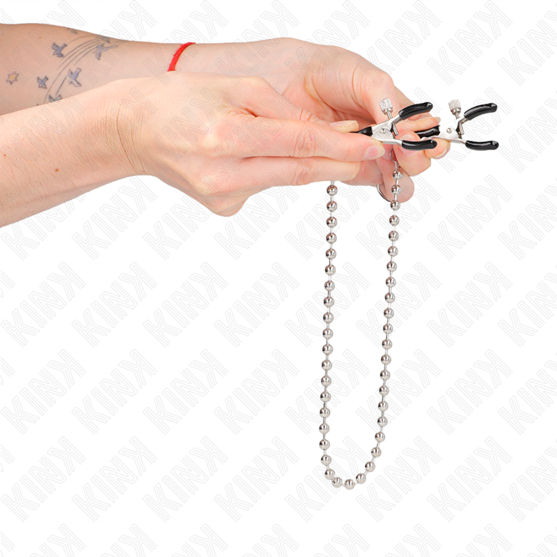 KINK - MORSETTI PER CAPEZZOLI A CATENA DI PERLINE 30 CM Kink Nipple Grip