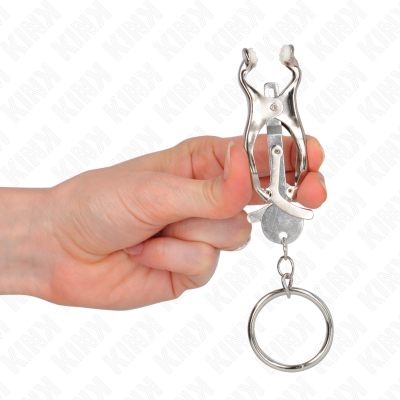 KINK - MORSETTI PER CAPEZZOLI CON O-RING TRIFOGLIO GIAPPONESE ARGENTO Kink Nipple Grip