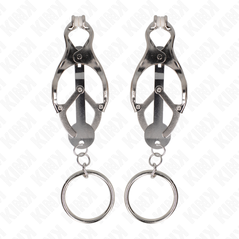 KINK - MORSETTI PER CAPEZZOLI CON O-RING TRIFOGLIO GIAPPONESE ARGENTO Kink Nipple Grip