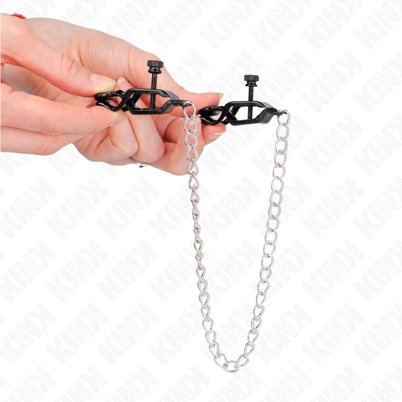 KINK - MORSETTI PER CAPEZZOLI A CATENA PIATTA ARGENTO 30 CM Kink Nipple Grip