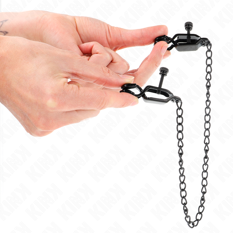 KINK - MORSETTI PER CAPEZZOLI A CATENA PIATTA NERA 30 CM Kink Nipple Grip