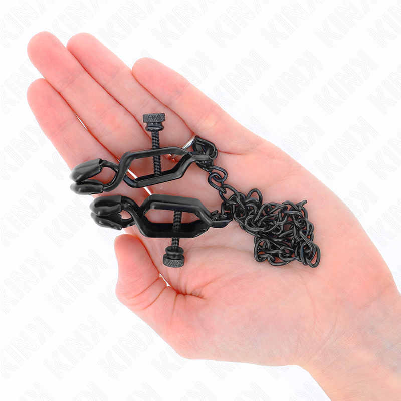 KINK - MORSETTI PER CAPEZZOLI A CATENA PIATTA NERA 30 CM Kink Nipple Grip