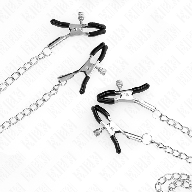 KINK - 4 MORSETTI PER CAPEZZOLI E CLIT REGOLABILI ARGENTO Kink Nipple Grip