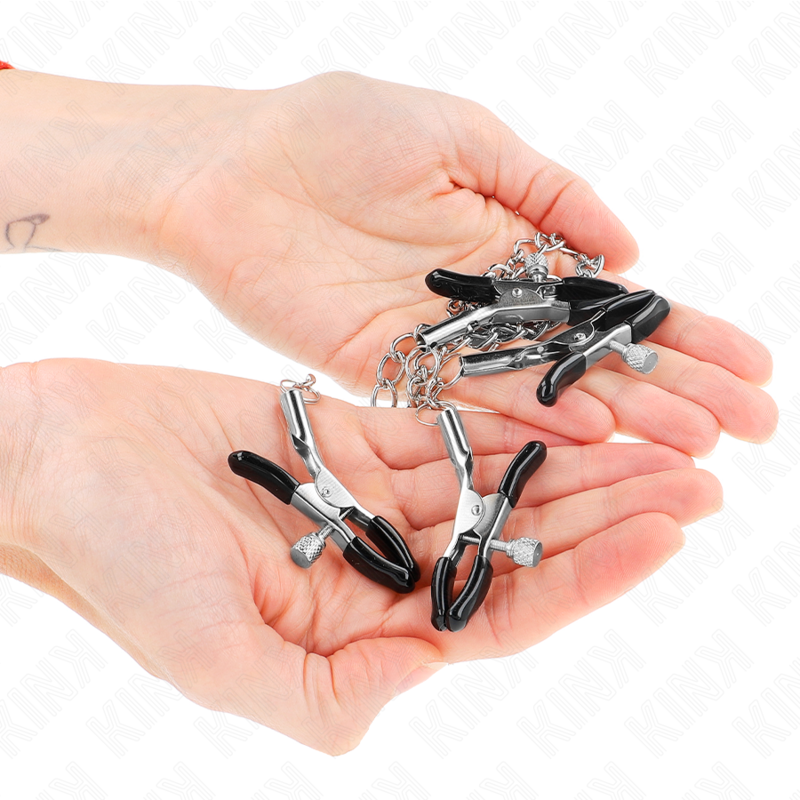 KINK - 4 MORSETTI PER CAPEZZOLI E CLIT REGOLABILI ARGENTO Kink Nipple Grip