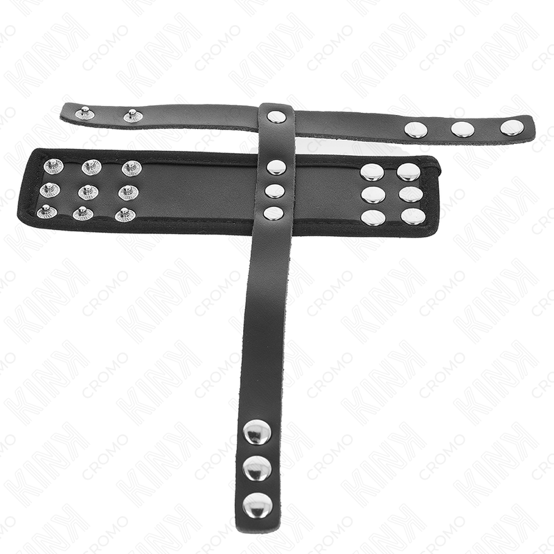 KINK - ANELLO PER GABBIA PER PENE IN PELLE CON CINTURINO DIVISORE PER PALLINE RIVESTITO REGOLABILE Kink Ring Power