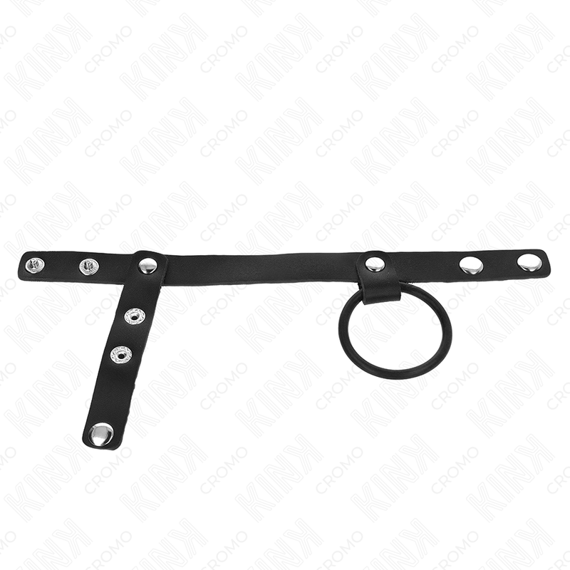 KINK - ANELLO PER PENE IN SILICONE 3,8 CM CON DIVISORE PER PALLINE E CINTURINO IN PELLE 22 X 1,5 CM Kink Ring Power