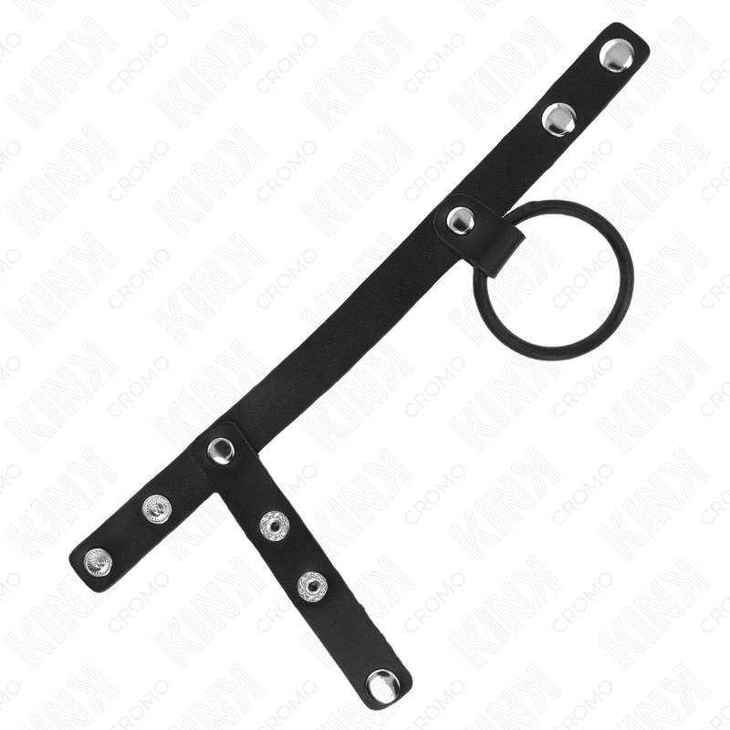 KINK - ANELLO PER PENE IN SILICONE 3,8 CM CON DIVISORE PER PALLINE E CINTURINO IN PELLE 22 X 1,5 CM Kink Ring Power