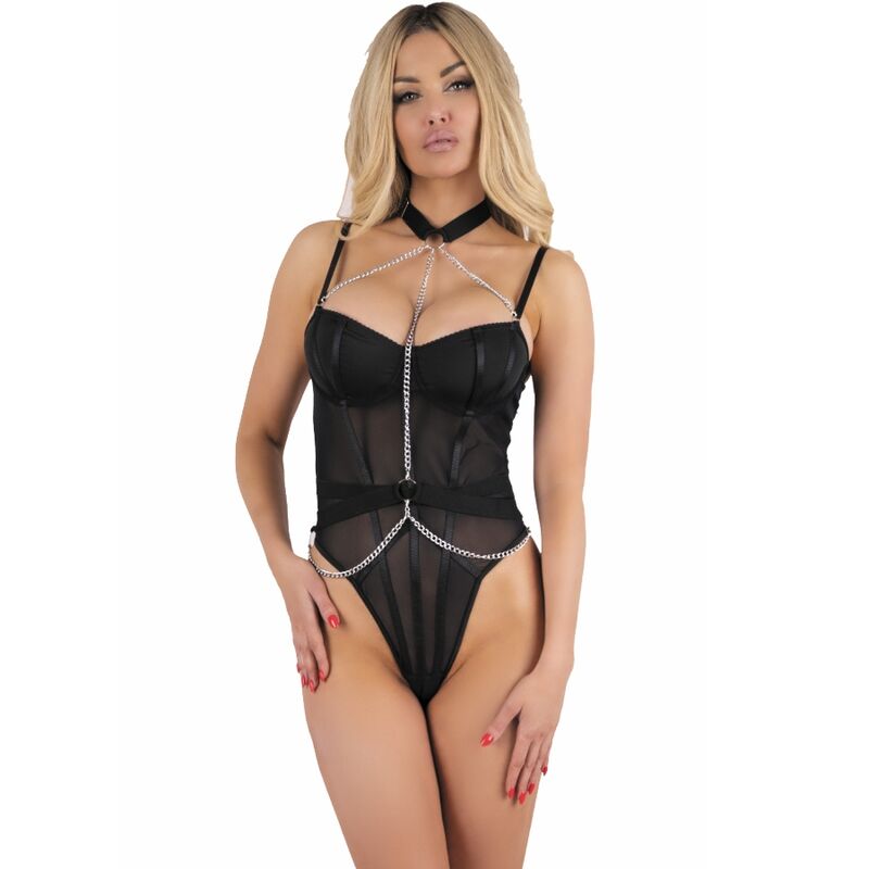 LIVCO CORSETTI FASHION - MELISENDA CF 1709 ACCAPPATOIO + CAMICIA + PERIZOMA NERO S Livco Corsetti Bodies