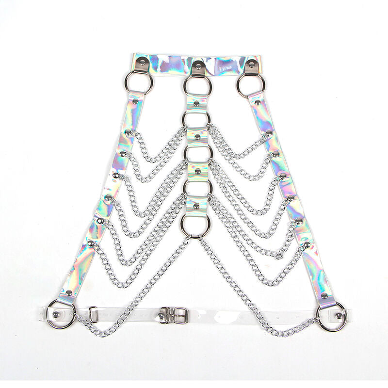 SUBBLIME - 953737 IMBRACATURA PETTORALE CON ANELLI E CATENE ARGENTO TAGLIA UNICA Subblime Fetish