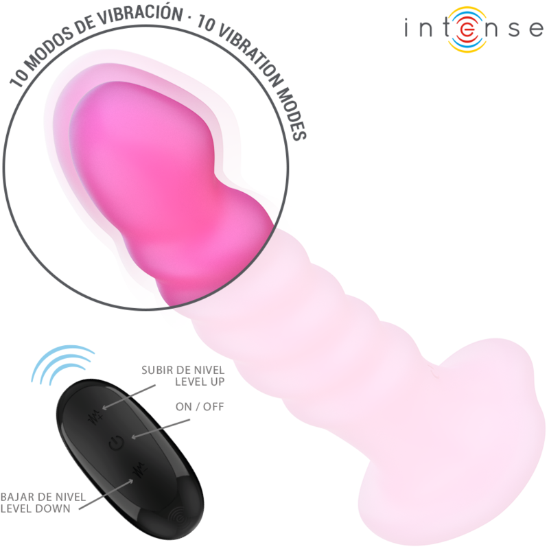 INTENSE - VIBRATORE CINDY TAGLIA L DESIGN A SPIRALE 10 VIBRAZIONI ROSA TELECOMANDO Intense Fun