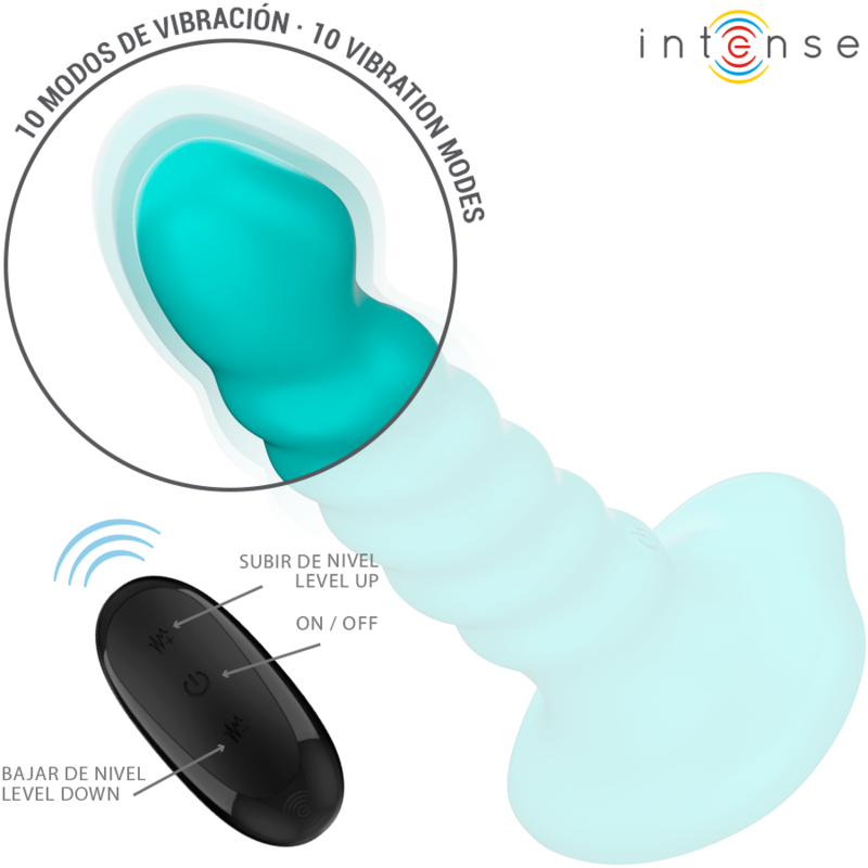 INTENSE - VIBRATORE BUFFY TAGLIA S DESIGN A SPIRALE 10 VIBRAZIONI TELECOMANDO BLU Intense Fun