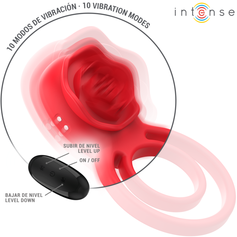 INTENSE - GAIL STIMOLATORE ROSE 10 VIBRAZIONI ROSSO TELECOMANDO Intense Fun