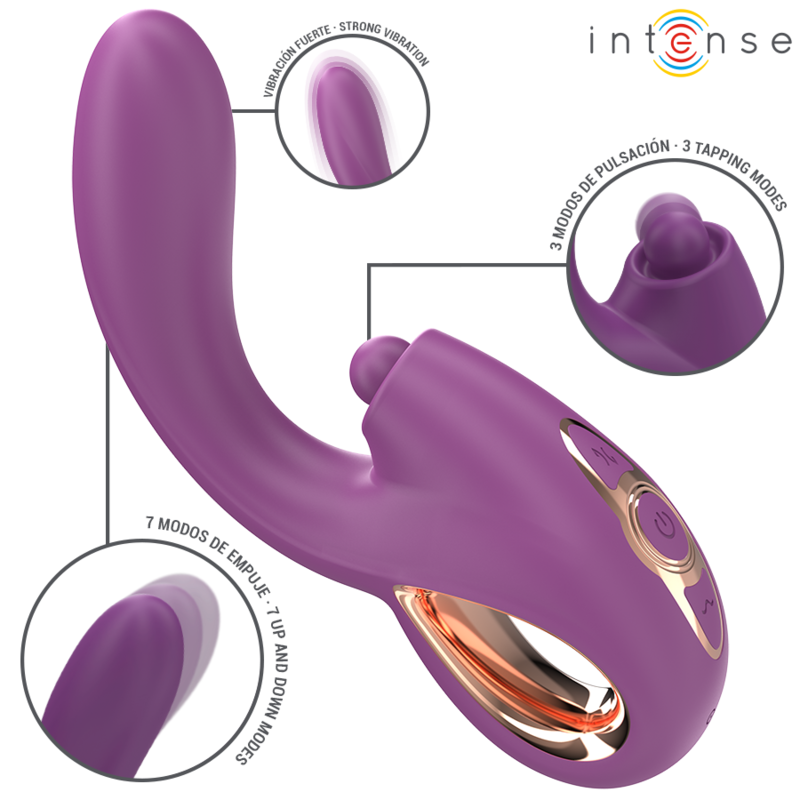 INTENSE - LALI VIBRATORE MULTIFUNZIONE PUNTO G TAPPING & THRUST & VIBRATION VIOLA Intense Fun