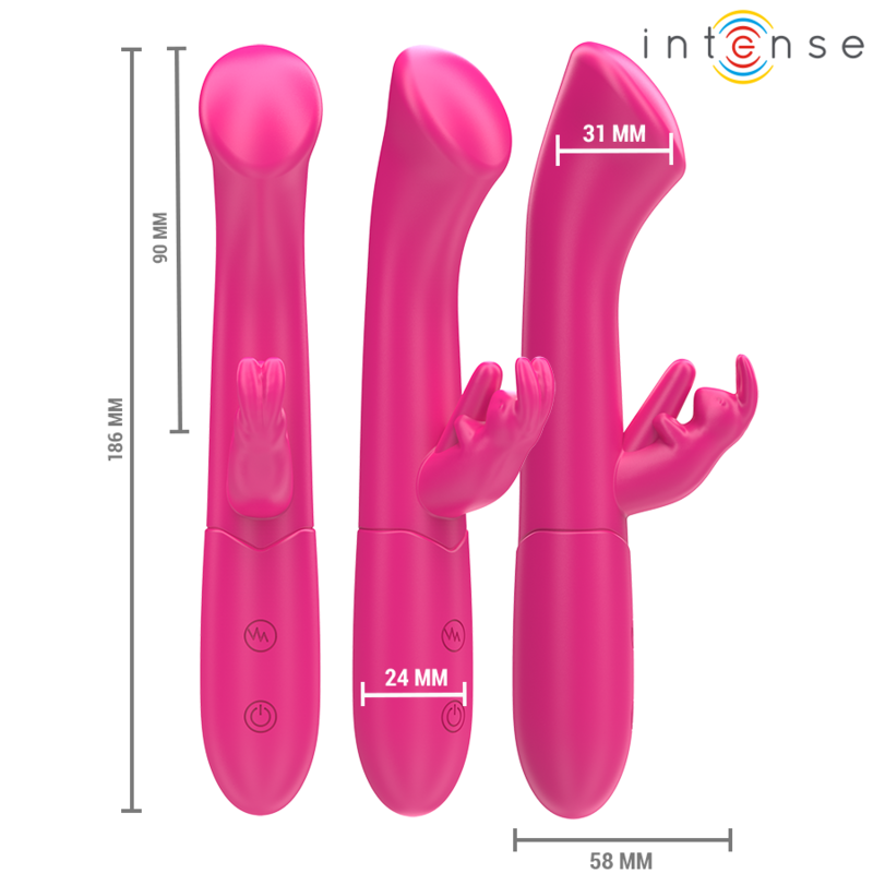 INTENSE - JULIETA VIBRATORE CONIGLIO 18,6 CM 10 VIBRAZIONI ROSA Intense Fun
