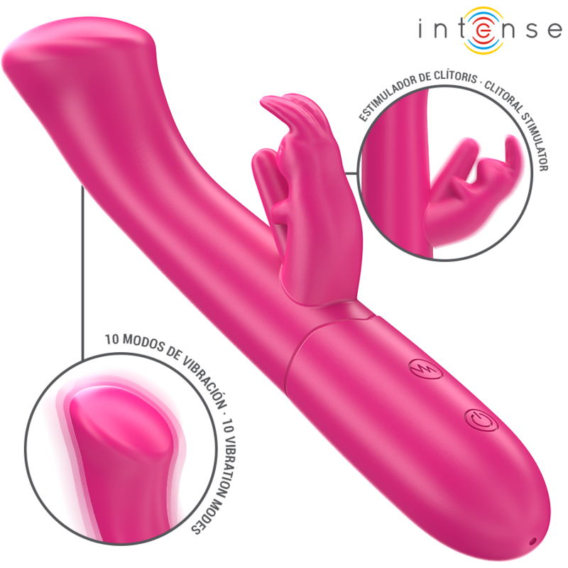 INTENSE - JULIETA VIBRATORE CONIGLIO 18,6 CM 10 VIBRAZIONI ROSA Intense Fun