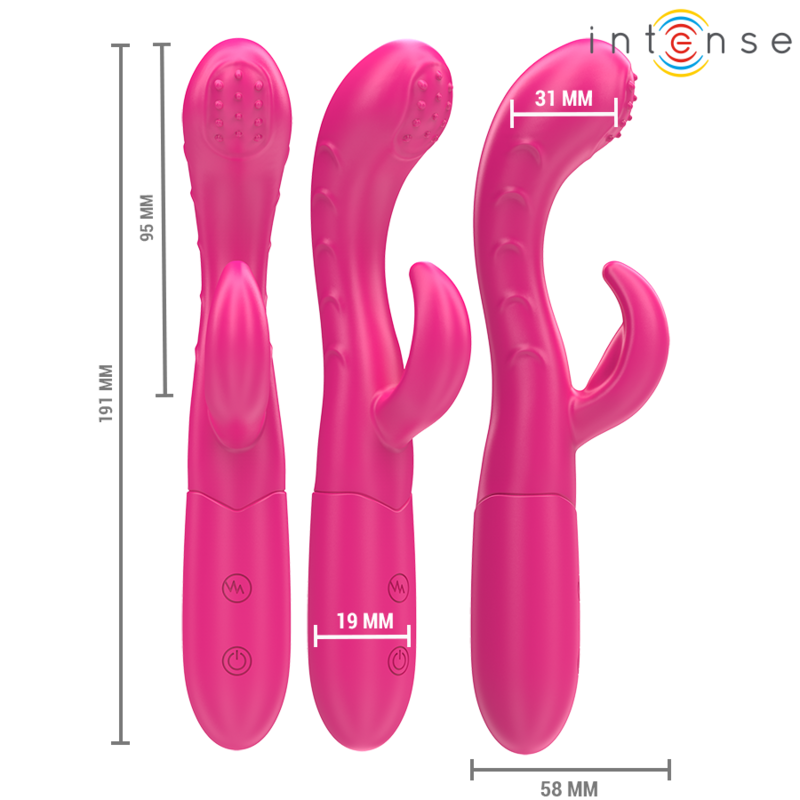 INTENSE - VIBRATORE AMARA CON LINGUA STIMOLANTE 10 VIBRAZIONI ROSA Intense Fun