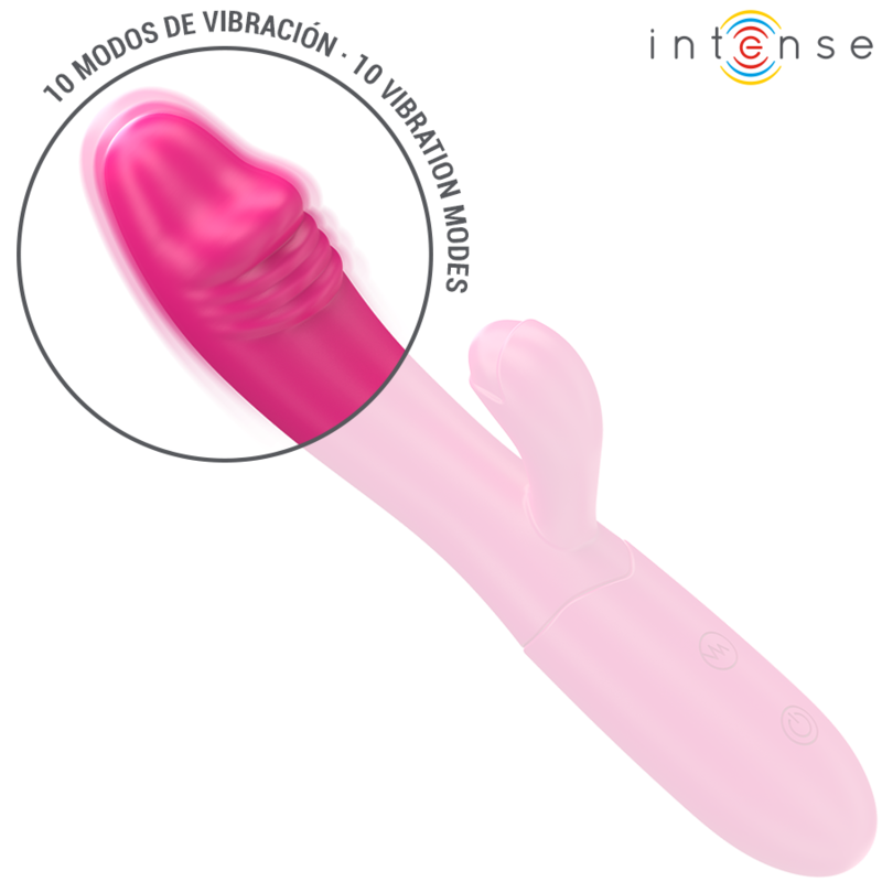 INTENSE - VIBRATORE FLESSIBILE IVY 10 VIBRAZIONI CON STIMOLAZIONE DELLA LINGUA ROSA Intense Fun