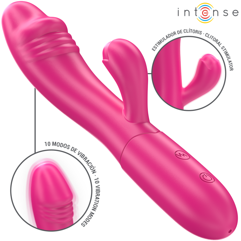 INTENSE - VIBRATORE FLESSIBILE IVY 10 VIBRAZIONI CON STIMOLAZIONE DELLA LINGUA ROSA Intense Fun