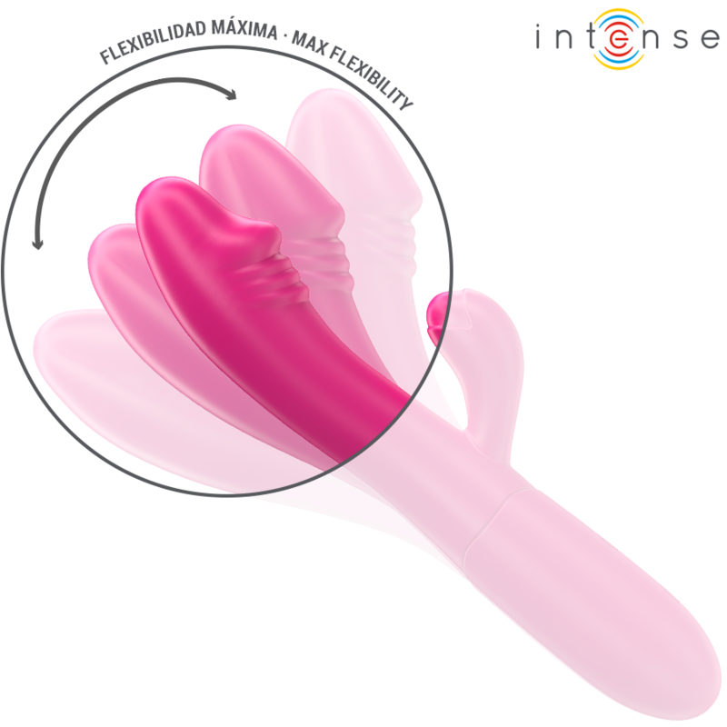 INTENSE - VIBRATORE FLESSIBILE IVY 10 VIBRAZIONI CON STIMOLAZIONE DELLA LINGUA ROSA Intense Fun