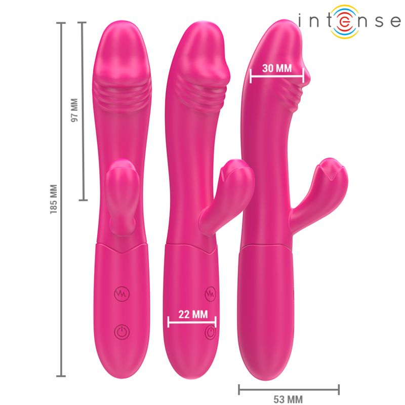 INTENSE - VIBRATORE FLESSIBILE IVY 10 VIBRAZIONI CON STIMOLAZIONE DELLA LINGUA ROSA Intense Fun
