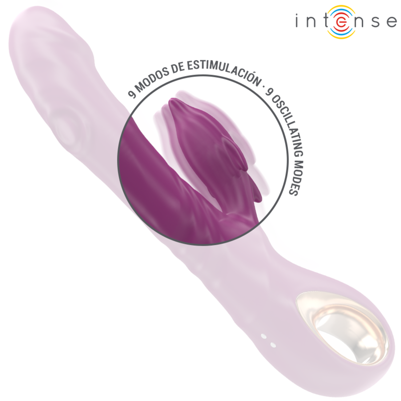 INTENSE - VIBRATORE MULTIFUNZIONE HALLE CON LINGUA STIMOLANTE A DELFINO VIOLA Intense Fun