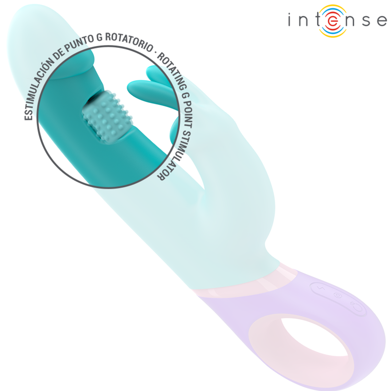 INTENSE - MONICA VIBRATORE RABBIT CON STIMOLATORE G-SPOT ROTANTE BLU Intense Fun