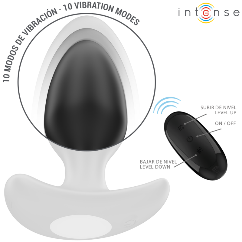 INTENSE - JOEY ANAL PLUG 10 VIBRAZIONI NERO TELECOMANDO Intense Anal Toys