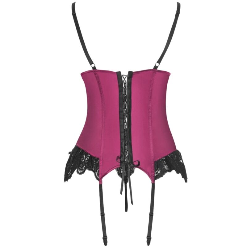 LIVCO CORSETTI FASHION - AGRAFENA CF 90436 CORSETTO + PERIZOMA BORDEAUX S/M Livco Corsetti Sets