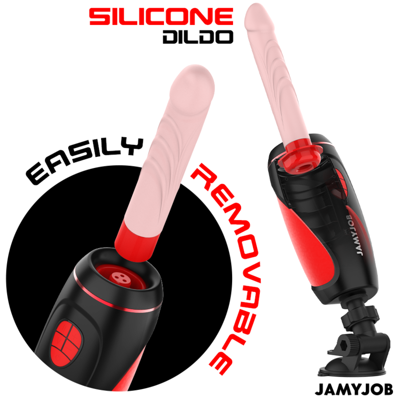JAMYJOB - PYSTON BASE MASTURBATORE AUTOMATICO CON DILDO TELECOMANDO Jamyjob