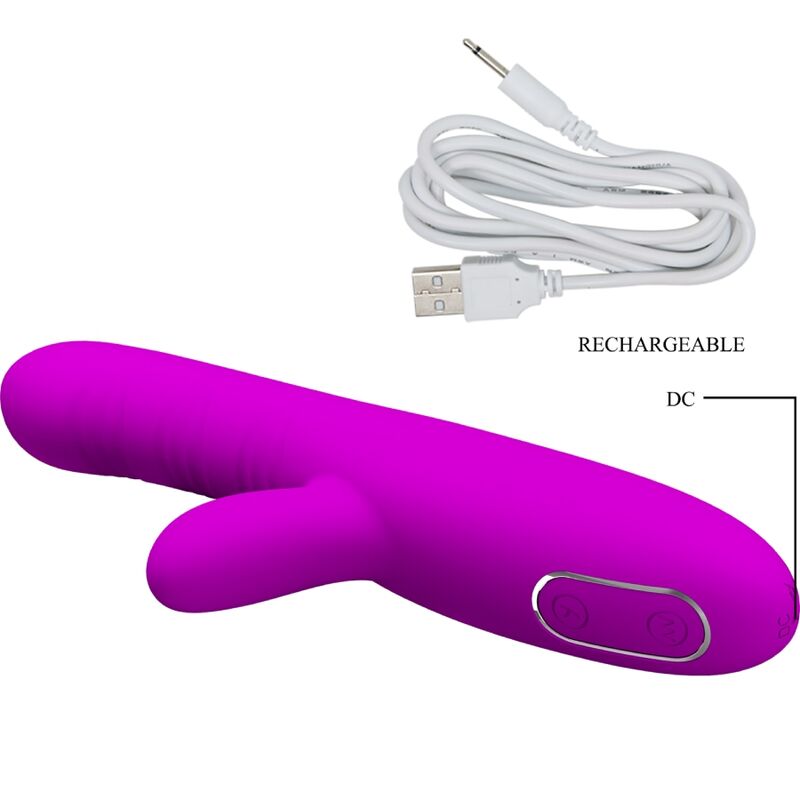 PRETTY LOVE - ANGELIQUE VIBRATORE MULTIFUNZIONE + STIMOLATORE CLITORIDE VIOLA Pretty Love
