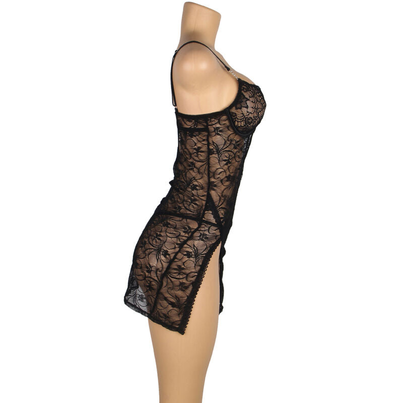 SUBBLIME - 954185 BABYDOLL IN PIZZO CON SPALLINE REGOLABILI NERO S/M Subblime Babydolls