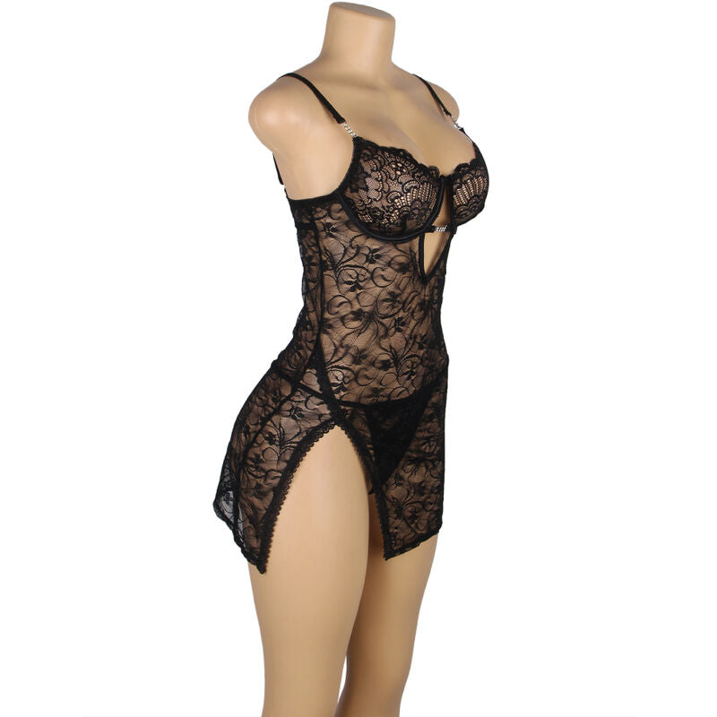 SUBBLIME - 954185 BABYDOLL IN PIZZO CON SPALLINE REGOLABILI NERO S/M Subblime Babydolls