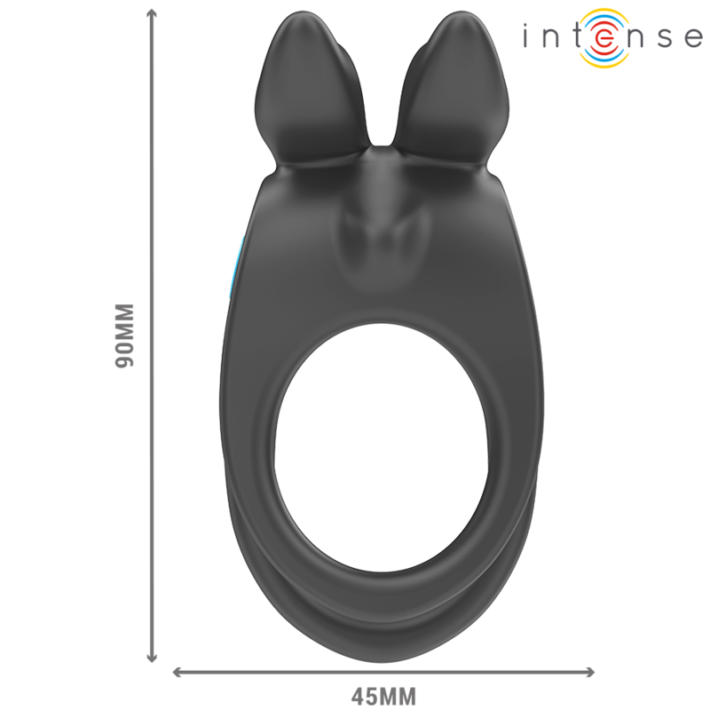 INTENSE - SAM VIBRATORE DOPPIO ANELLO PER PENE 10 VIBRAZIONI NERO Intense Couples Toys