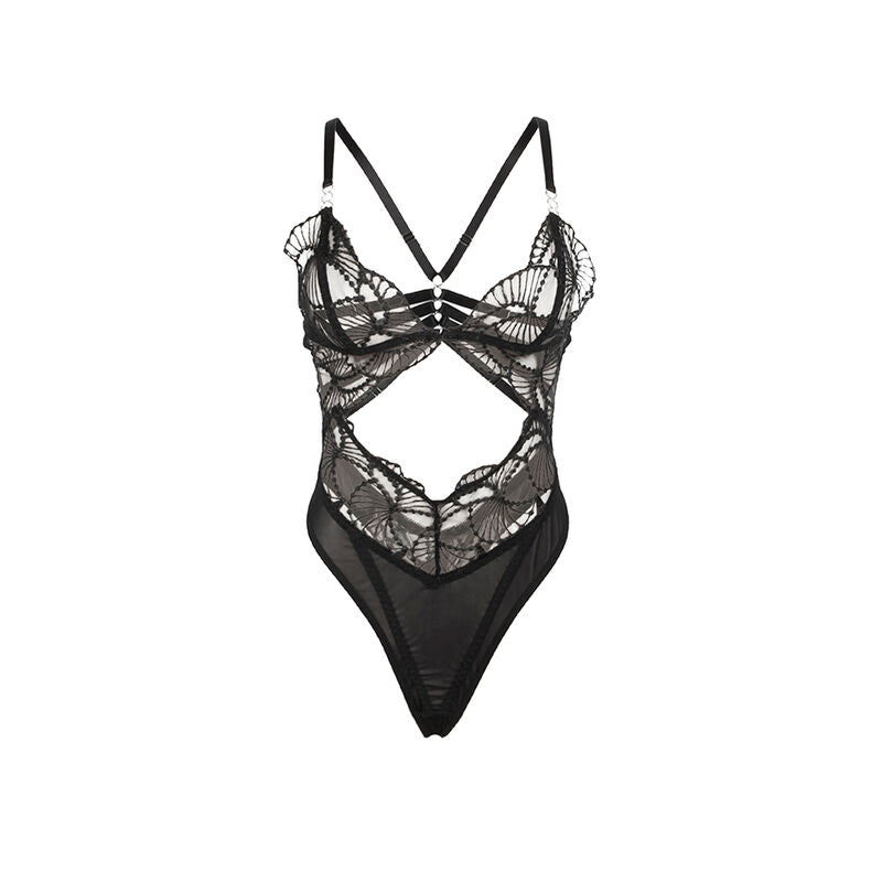 SUBBLIME - 955212 BODY TRASPARENTE CON PIZZO NERO CAVATO S/M Subblime Bodies
