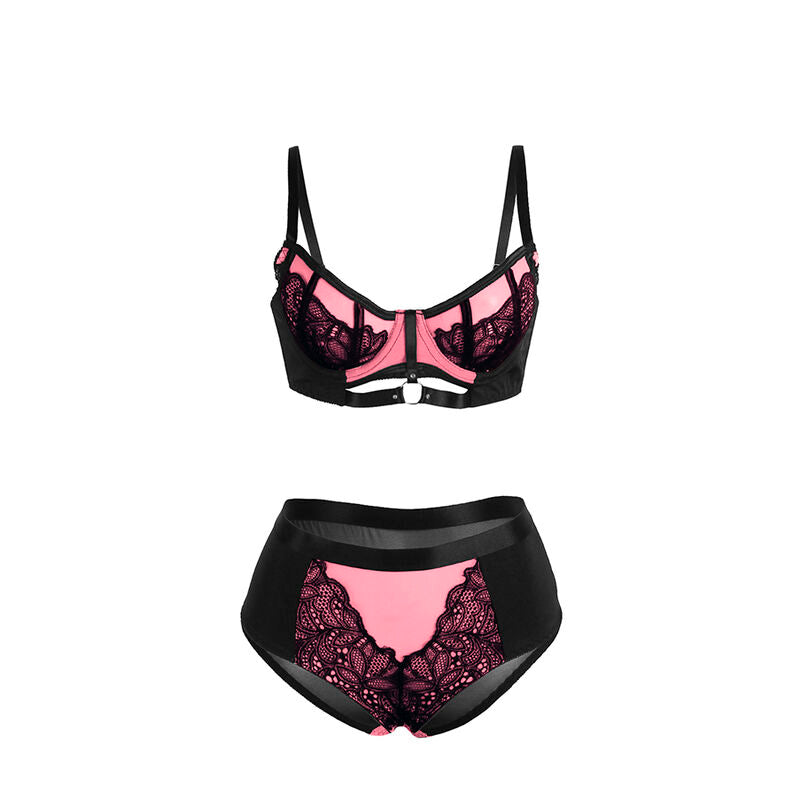 SUBBLIME - 955571 SET REGGISENO IN VERNICE ROSA CON CERNIERA E REGGISENO A RETINO S/M Subblime Sets