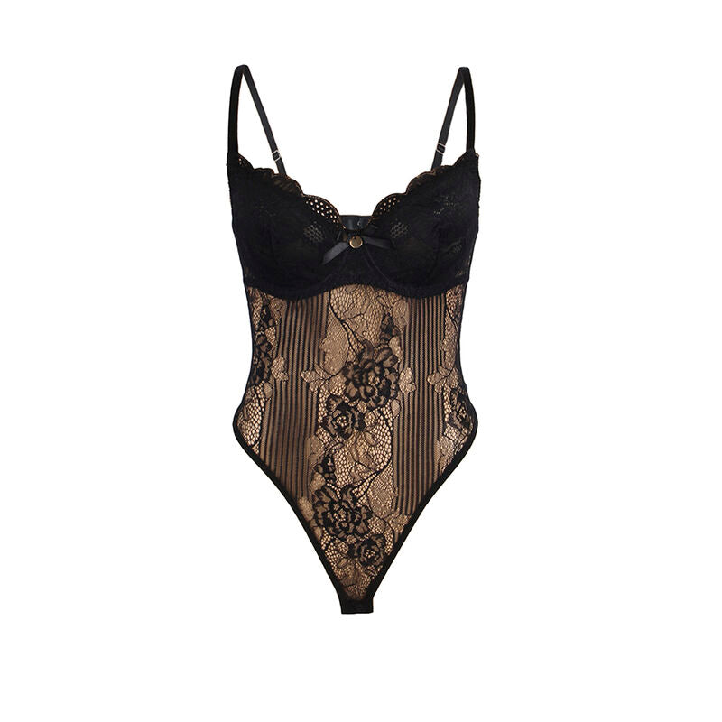 SUBBLIME - 955618 BODY IN PIZZO CON CHIUSURA INFERIORE NERO S/M Subblime Bodies