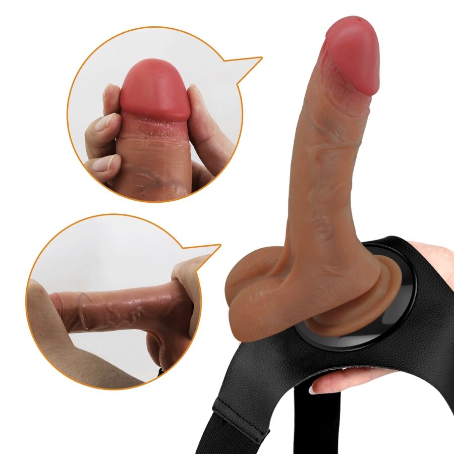 PRETTY LOVE - SLIP UNIVERSALE CON DILDO VIBRANTE E SQUIRTING 15,5 CM MULATO Pretty Love