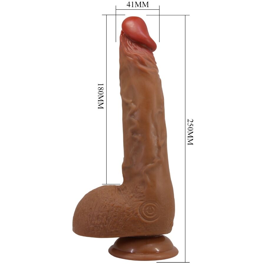 BAILE - BEAUTIFUL WILKS 5 IMPOSTAZIONI VIBRATORE REALISTICO 25 CM MULATO Baile