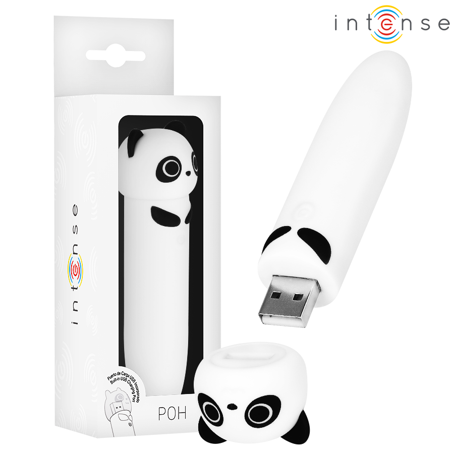 INTENSE - POH PANDA VIBRANTE BULLET RICARICABILE USB 10 X 2,2 CM Intense Fun