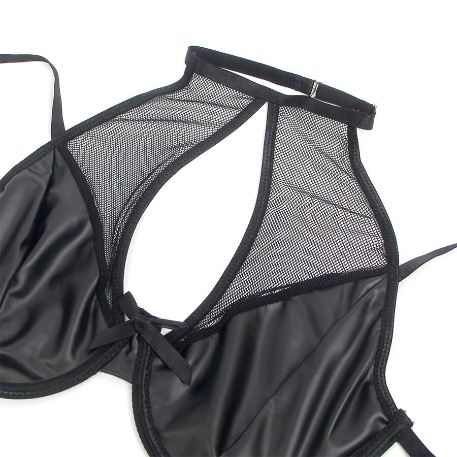 SUBBLIME - 957582 SET REGGISENO E GONNA IN PELLE NERO S/M Subblime Sets