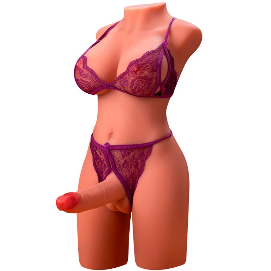 XISE - MIAH LADY BOY TORSO FEMMINILE CON DILDO CON VIBRAZIONE E SPINTA 55 CM Xise