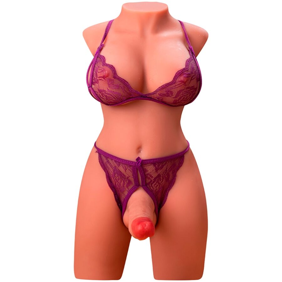 XISE - MIAH LADY BOY TORSO FEMMINILE CON DILDO CON VIBRAZIONE E SPINTA 55 CM Xise