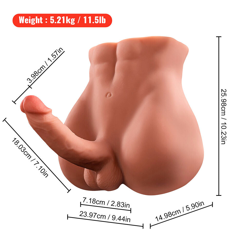 XISE - BERTLETT DILDO ASS REALISTICO DILDO E ANO MASTURBATORE POSIZIONE FRONTALE CON SPINTA 18 CM Xise