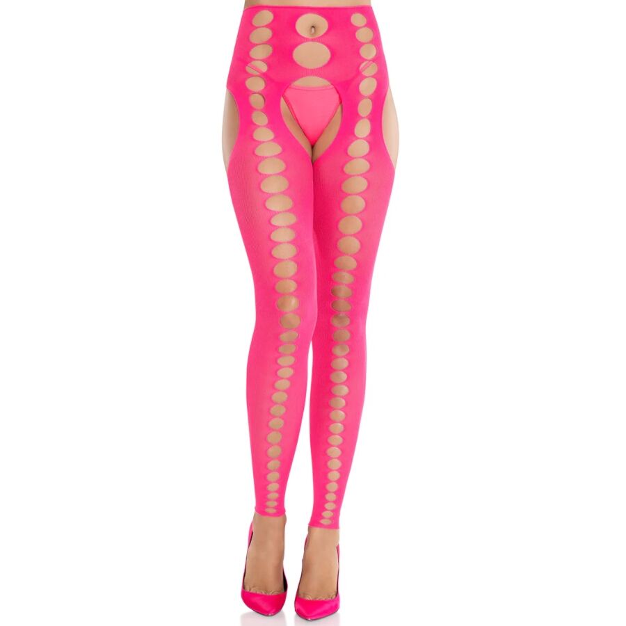 LEG AVENUE - CALZE COPRENTI SENZA SPALLINE E SENZA CUCITURE ROSA NEON Leg Avenue Hosiery
