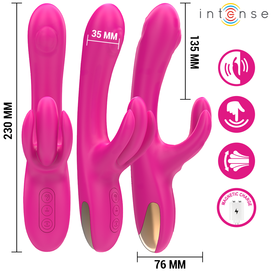 INTENSE - VIBRATORE MULTIFUNZIONE CONIGLIO BRITNEY 23 CM ROSA Intense Fun