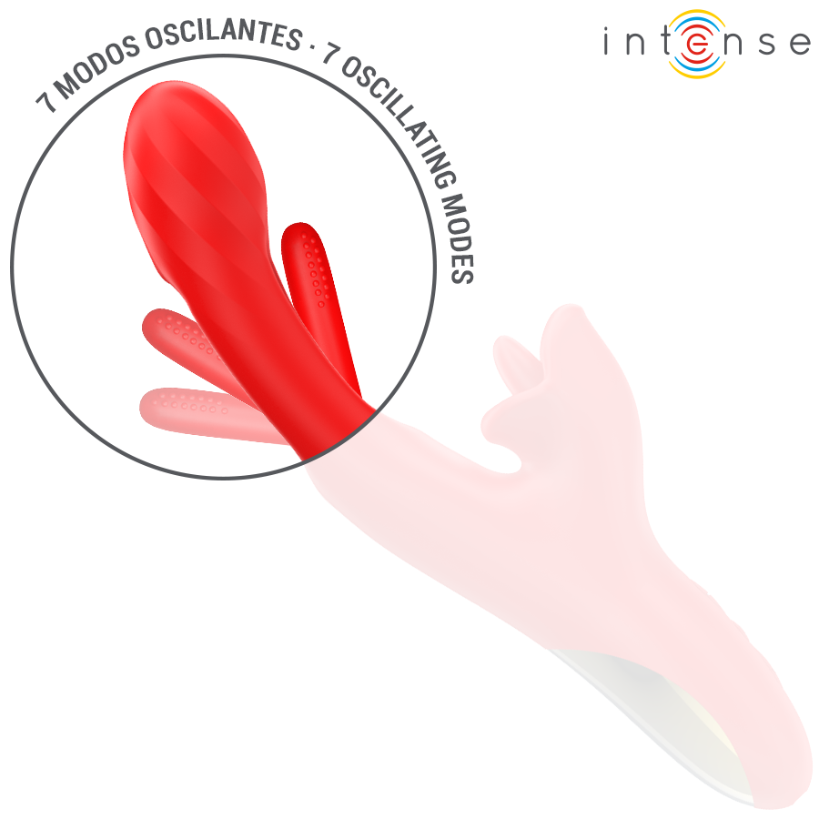 INTENSE - JESSICA VIBRATORE MULTIFUNZIONE STIMOLAZIONE CLITORIDE 24,8 CM ROSSO Intense Fun