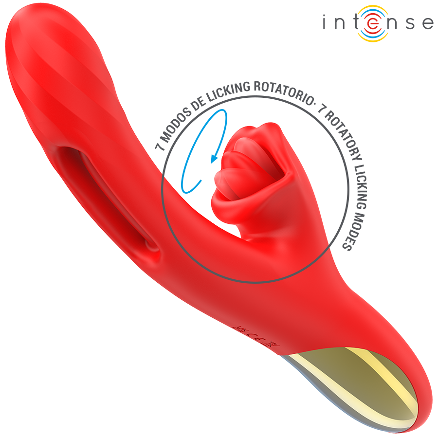INTENSE - JESSICA VIBRATORE MULTIFUNZIONE STIMOLAZIONE CLITORIDE 24,8 CM ROSSO Intense Fun