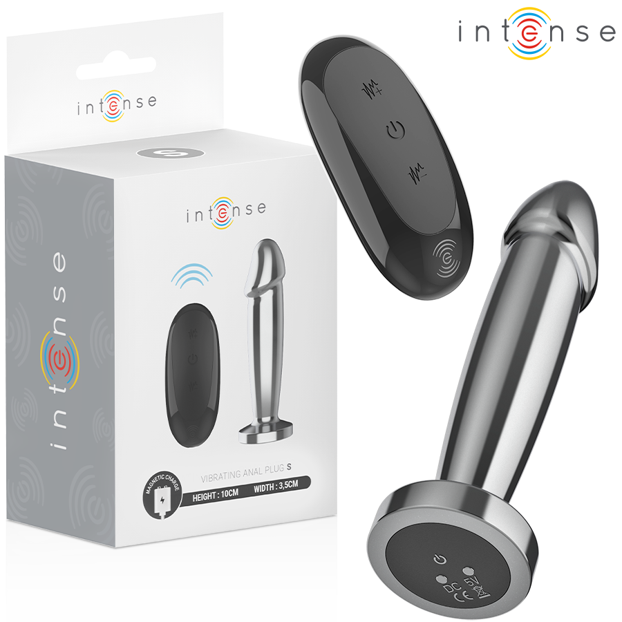 INTENSE - ANAL PLUG 10 VIBRAZIONI DILDO METALLO CON TELECOMANDO S Intense Anal Toys