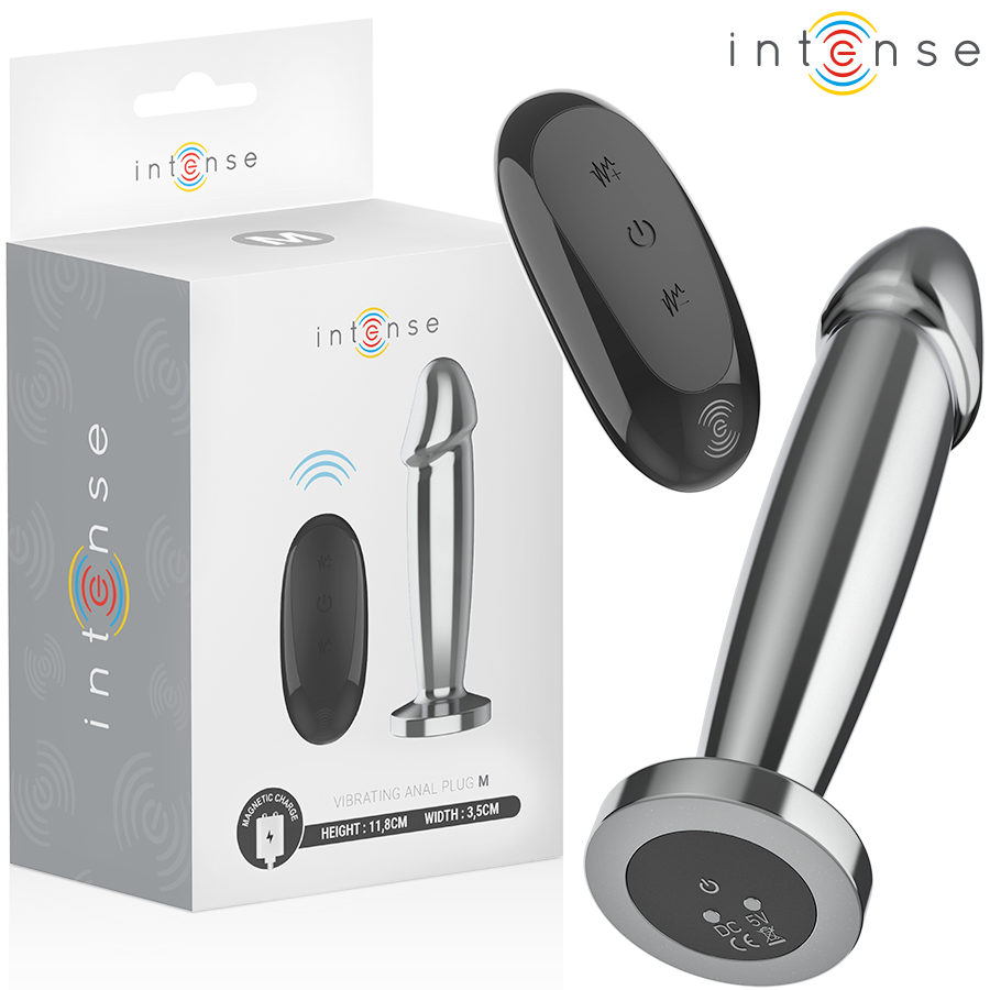 INTENSE - ANAL PLUG 10 VIBRAZIONI DILDO METALLO CON TELECOMANDO M Intense Anal Toys