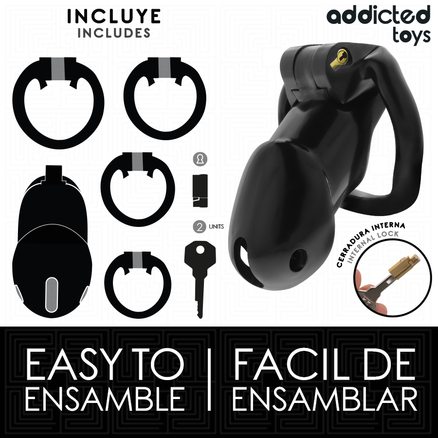ADDICTED TOYS LOCKED - MINDNIGHT CELL GABBIA PER PENE TAGLIA L Addicted Toys Locked